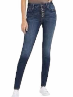 MAURICES EDGELY High Rise Super Skinny Button Fly Jeans Dark Wash 8